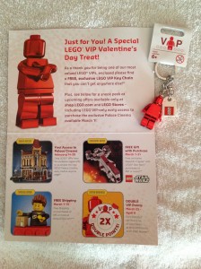 LEGO VIP Valentine's Minifigure Key Chain Gift 2013