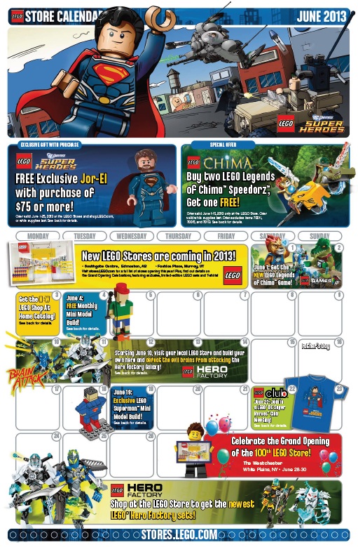 LEGO Store Calendar June 2013 - Toysnbricks