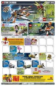 LEGO Store Calendar August 2013 - Toysnbricks
