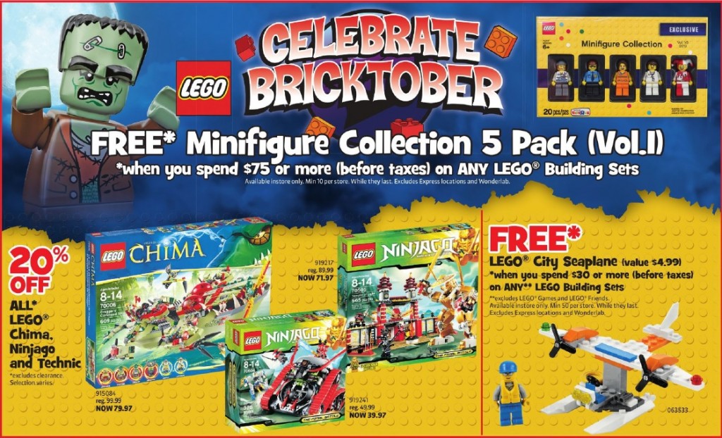 LEGO Bricktober 2013 Week 1 Sales and Deals at Toys R Us Canada