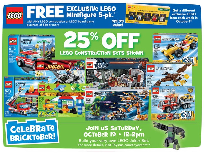 Bricktober 2013 Week 2 LEGO Sale at ToysRUs USA