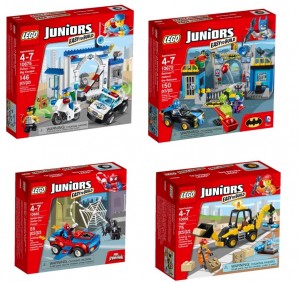 Juniors LEGO 10675 Police The Big Escape,  10672 Batman Defend the Batcave, 10665 Spider-Man Spider-Car Pursuit, 10666 Digger - Toysnbricks