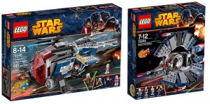 LEGO Star Wars 75046 Coruscant Police Gunship, 75044 Droid Tri-Fighter