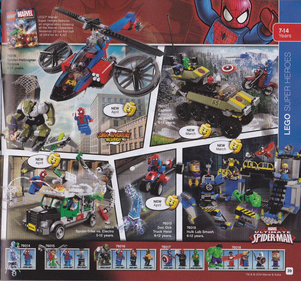 2014 LEGO Marvel Super Heroes Set Poster 76014 76015 76016 76017 76018