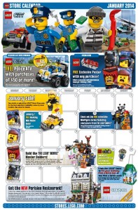 LEGO Store Calendar January 2014 - Toysnbricks