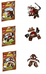 LEGO Brown Mixels 41512 41513 41514 Chomly Gobba Jawg - Toysnbricks