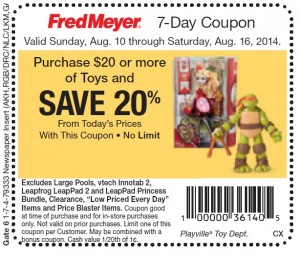 Fred Meyer August 2014 LEGO Sale Coupon USA