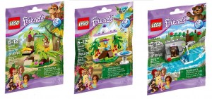 LEGO Friends Series 5 Pets & Animals 41044 Macaw's Fountain, 41045 Orangutan's Banana Tree, 41046 Brown Bear's River - Toysnbricks