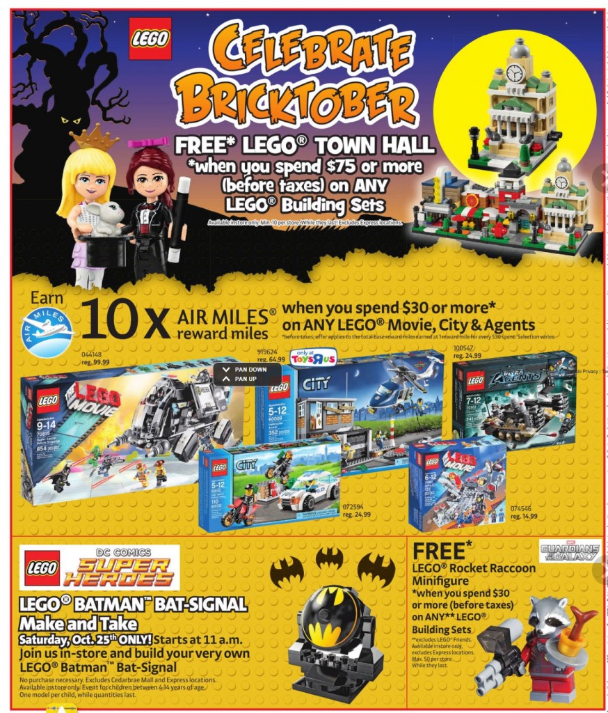LEGO Bricktober 2014 ToysRUs Canada Sale