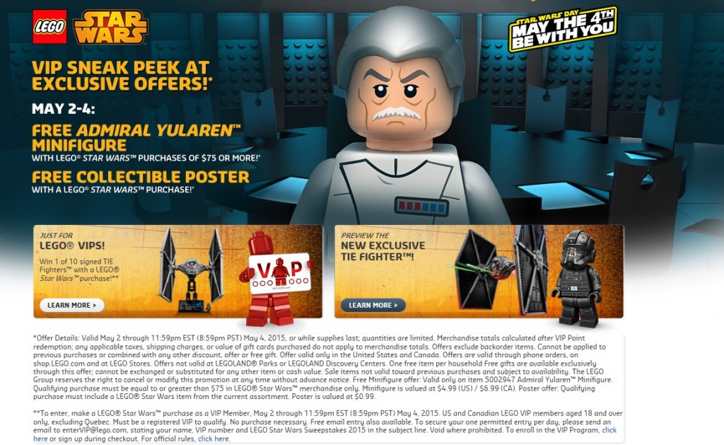 LEGO Star Wars May the 4th be with you 2015 Sale Promotional Offers - Toysnbricks