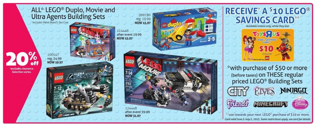 May 2015 LEGO Sale Canada Toys R Us