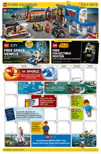 July 2015 LEGO Retail Brand Store Calendar