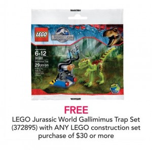 LEGO Jurassic World Gallimimus Trap Polybag June 2015 ToysRUs Promotion