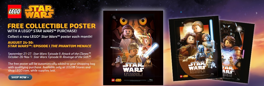 LEGO Star Wars Episode I The Phantom Menace Poster 2015 August - Toysnbricks