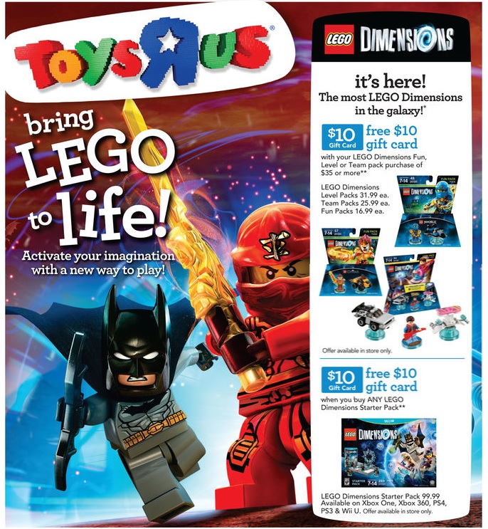 ToysRUs LEGO Dimensions September Release 2015 Promotional Sale
