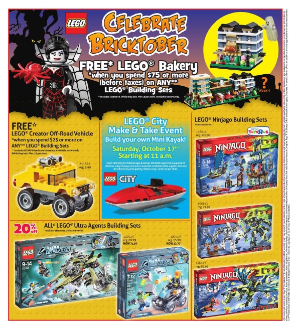 ToysRUs Canada LEGO Bricktober Week 3 Sale 2015