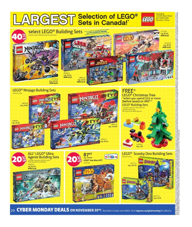 2015 ToysRUs Canada LEGO Black Friday Sale