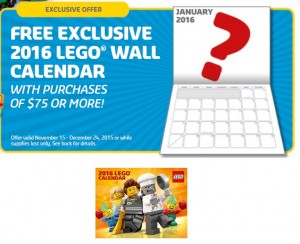 2016 Exclusive LEGO Wall Calendar Holiday Promotion LEGO Store