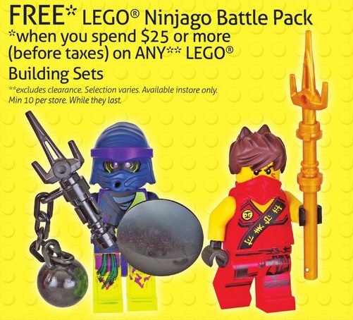 LEGO Ninjago Battle Pack Promotion ToysRUs Canada November 2015