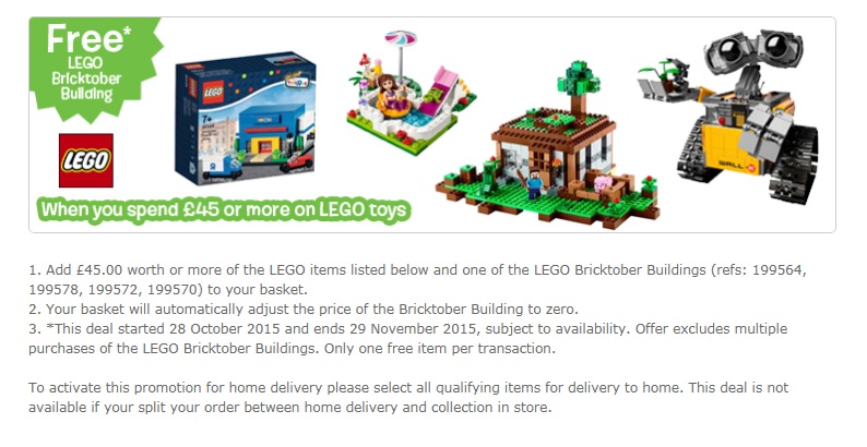 UK Bricktober LEGO 2015 Sale ToysRUs