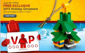 LEGO Holiday Ornament 2015 Exclusive VIP December Promotion
