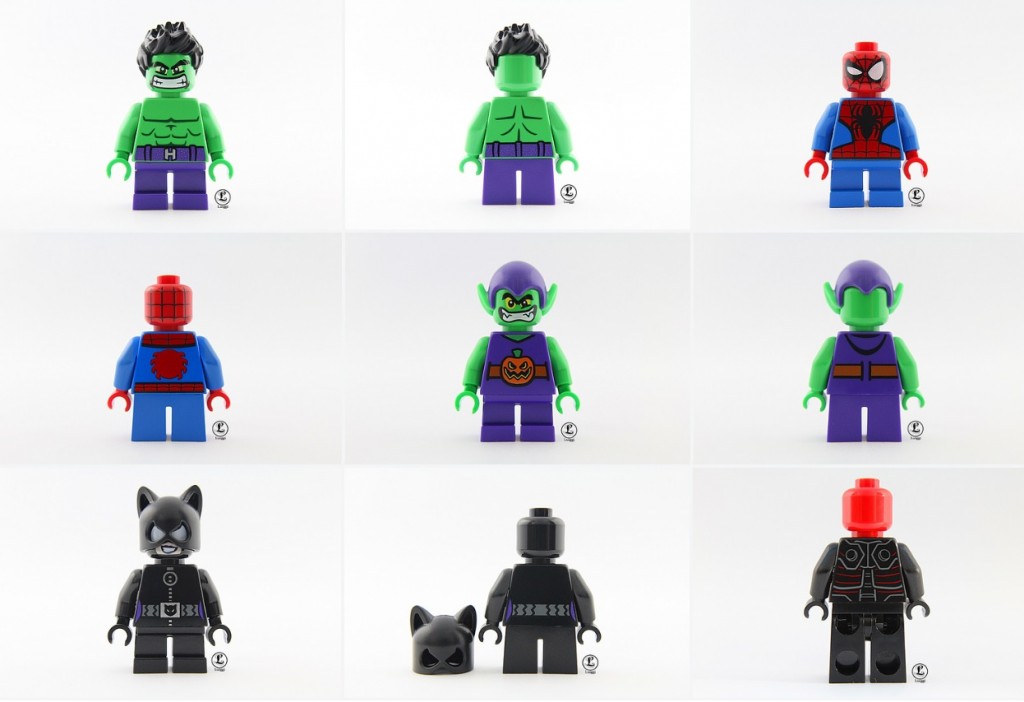 LEGO Super Heroes Microfigures Minifigures Green Goblin, Spider-Man, Hulk, Catwoman
