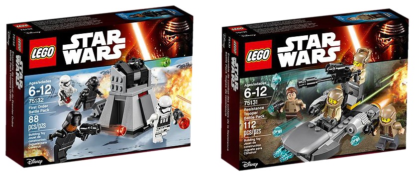 LEGO Star Wars 75132 First Order Battle Pack and 75131 Resistance Trooper Battle Pack