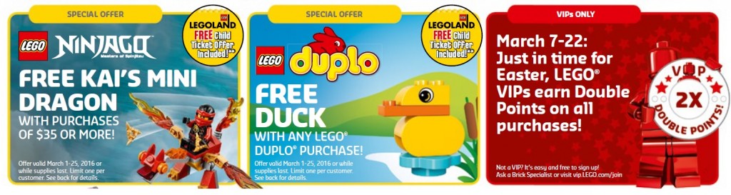 March 2016 LEGO Brand Stores & Shop Offers and Promotions