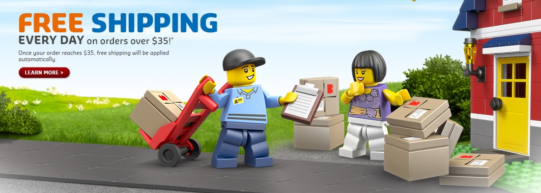 LEGO Shop July 2016 New Free Shipping Threshold $35