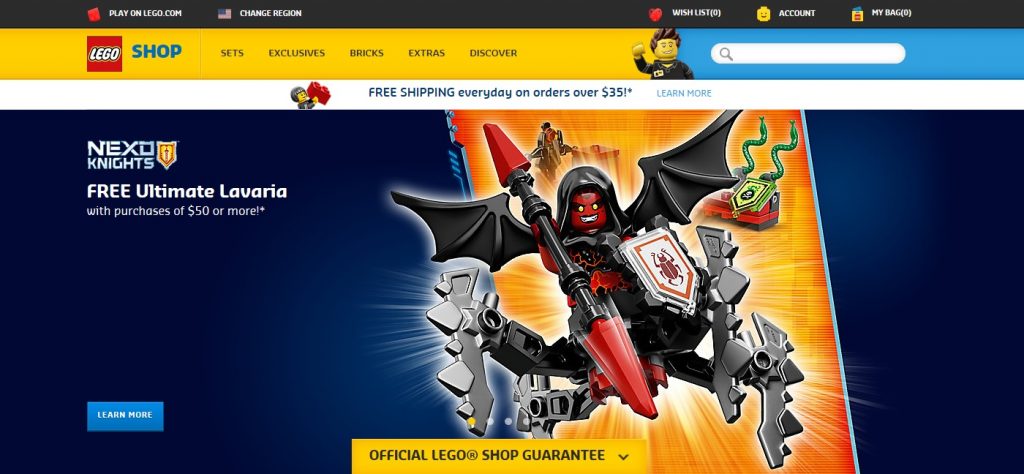 LEGO Shop at Home September 2016 Website Change Update