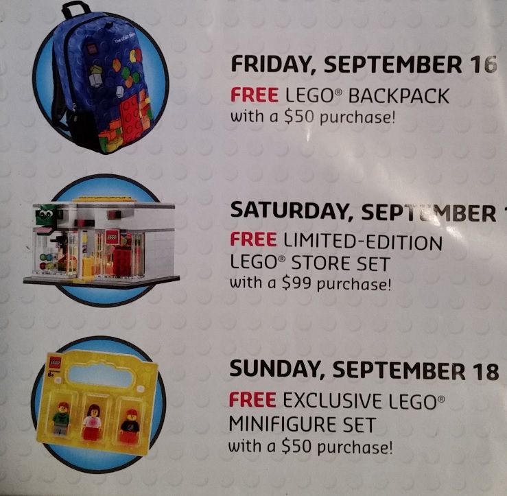 LEGO Store September 2016 San Diego Grand Opening Celebration Gifts Backpack