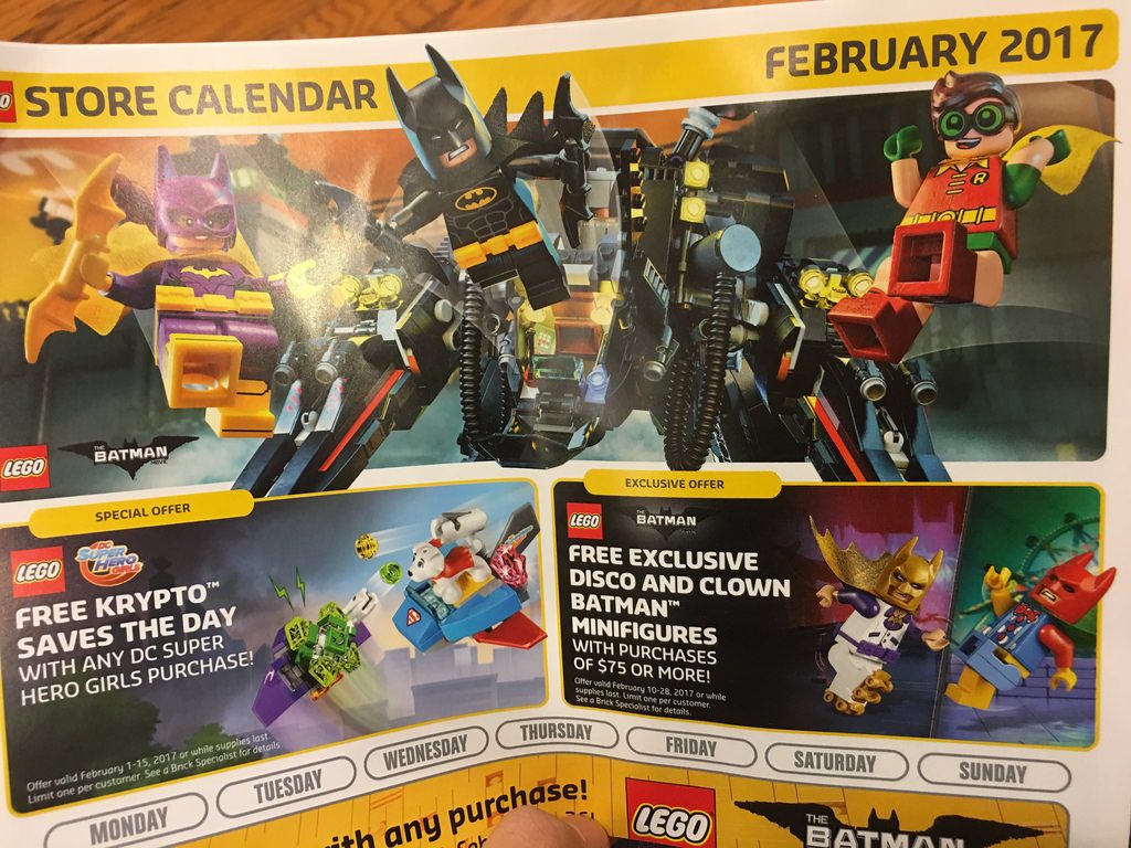 lego store calendar february 2019