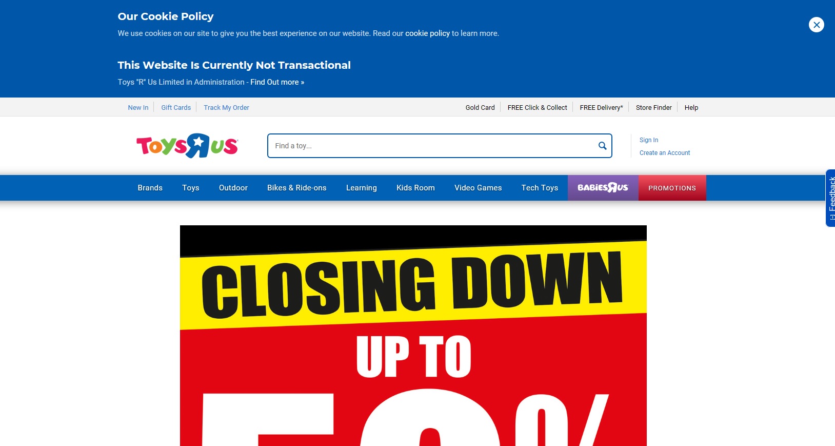 toys r us website down