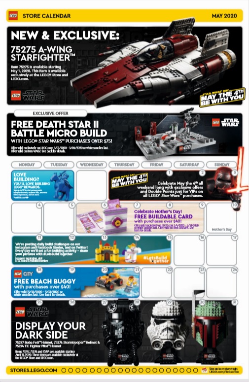 lego store calendar may 2019