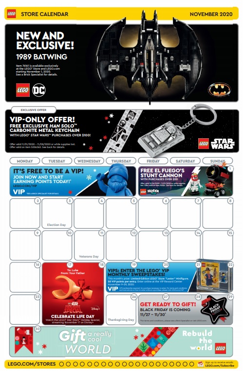 November 2020 Lego Brand Retail Store Calendar Offers Sales Toys N Bricks Lego News Blog